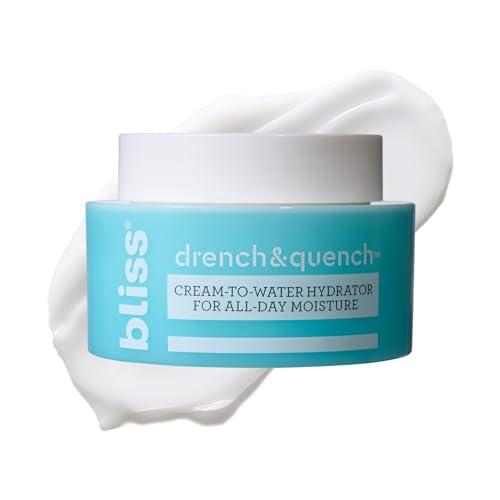 Bliss Drench & Quench Hyaluronic Acid Moisturizer for Face - 1.7 Fl Oz - Cream-To-Water - Hydrator for All-Day Moisture - Clean - Vegan & Cruelty-Free